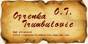 Ozrenka Trumbulović vizit kartica